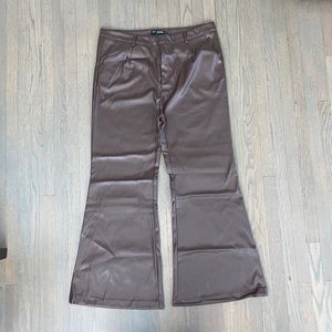 Finesse US- Brown Katrina Set Halter Top & Wide Leg Pants